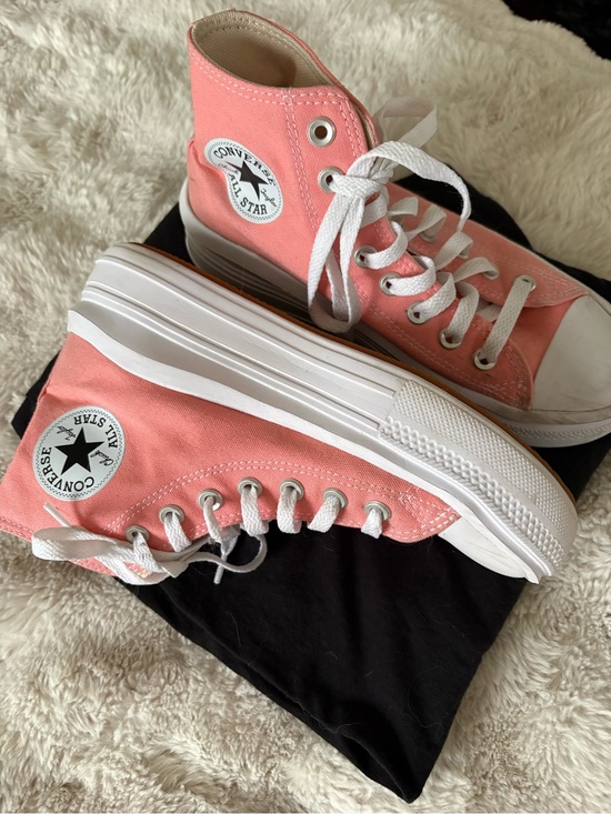 Converse Shoes - Converse Pink High Top Platform Canvas Sneakers